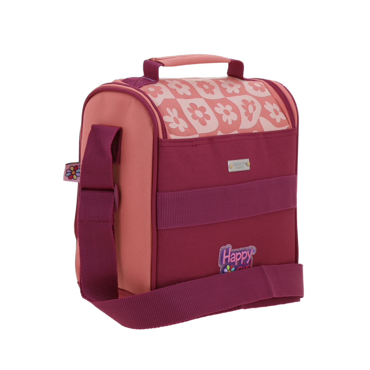 Lonchera escolar térmica Happy Girl fucsia para niña - Duradera y divertida 3