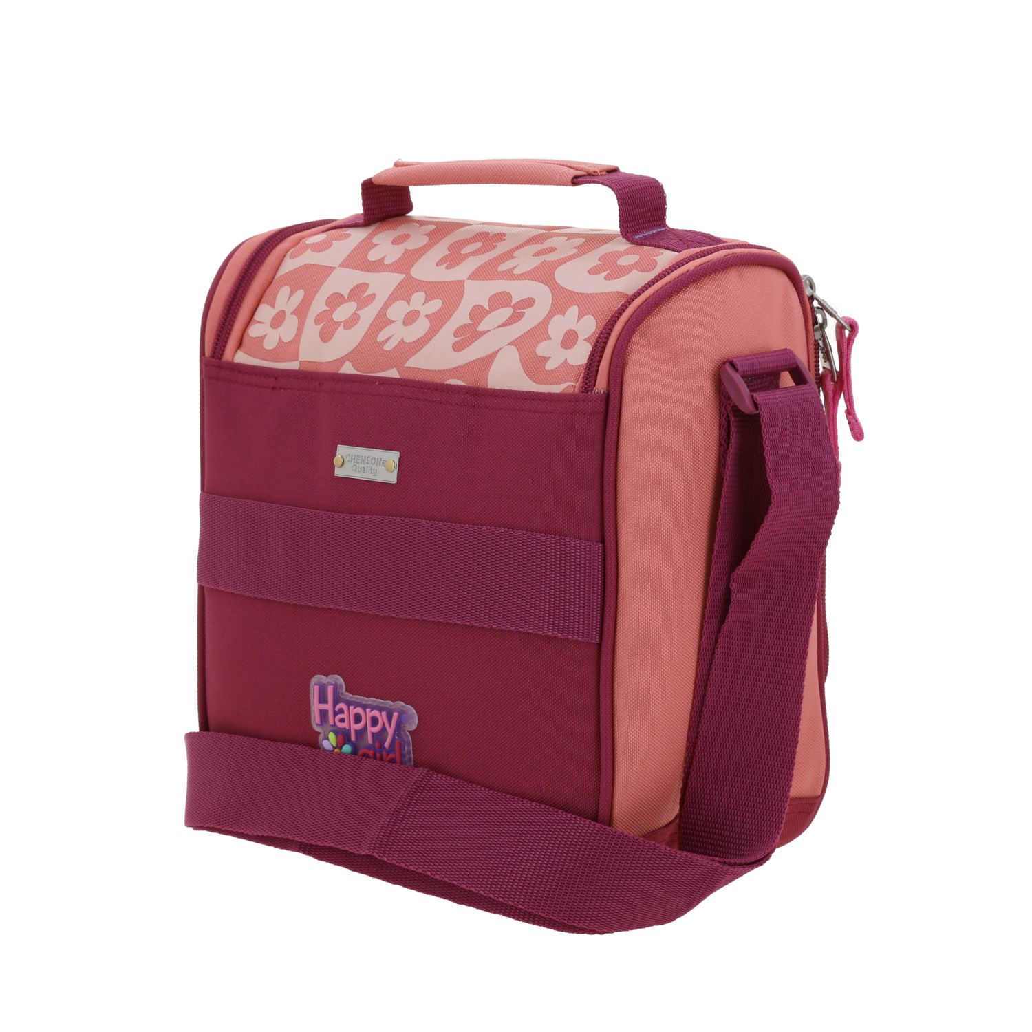 Lonchera escolar térmica Happy Girl fucsia para niña - Duradera y divertida 5
