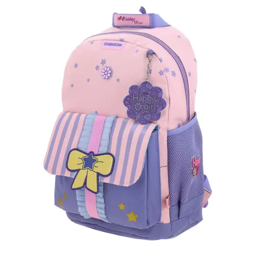 Kit Escolar Happy Girl by Chenson (Mochila + Lonchera) Rosa Infantil - Modelo HG70387 2