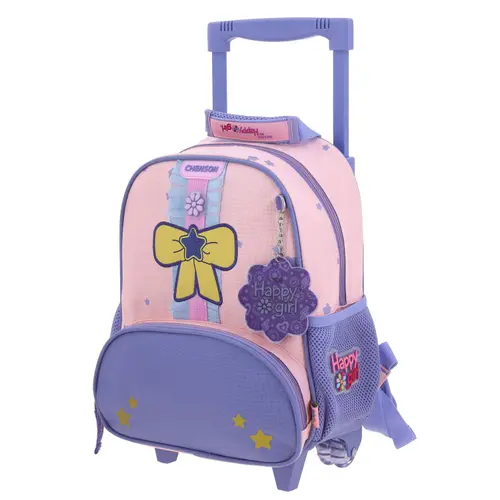 Mochila con Ruedas Happy Girl Rosa para Niña - Diversión y Durabilidad - vista 2