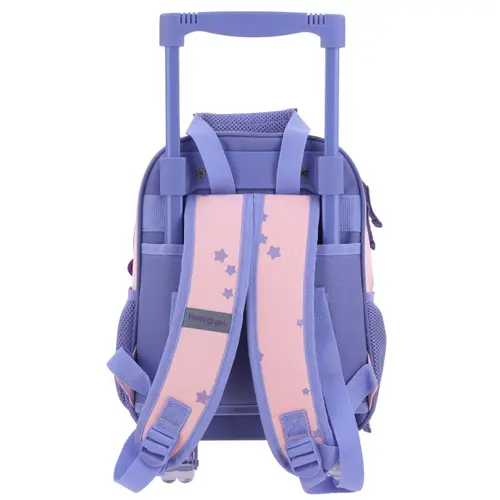 Mochila con Ruedas Happy Girl Rosa para Niña - Diversión y Durabilidad - vista 2