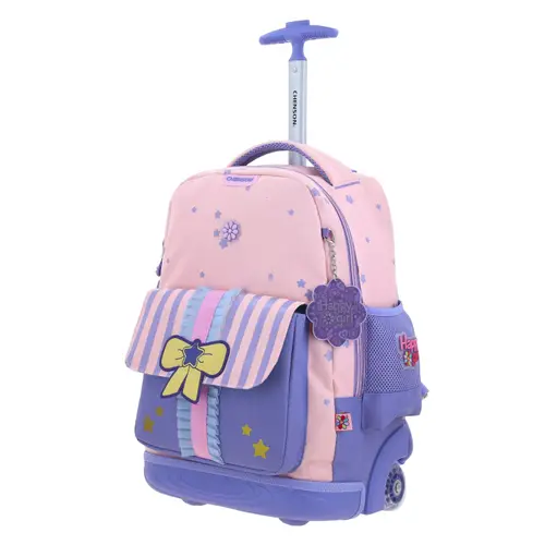 Mochila con Ruedas Happy Girl Rosa para Niña | Diversión y Durabilidad - vista 2