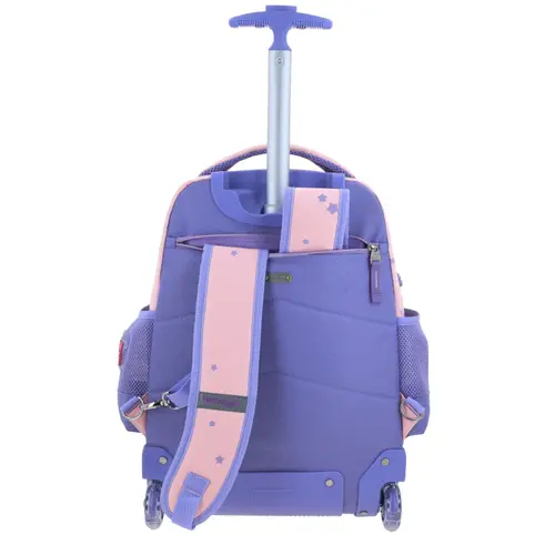 Mochila con Ruedas Happy Girl Rosa para Niña | Diversión y Durabilidad - vista 2