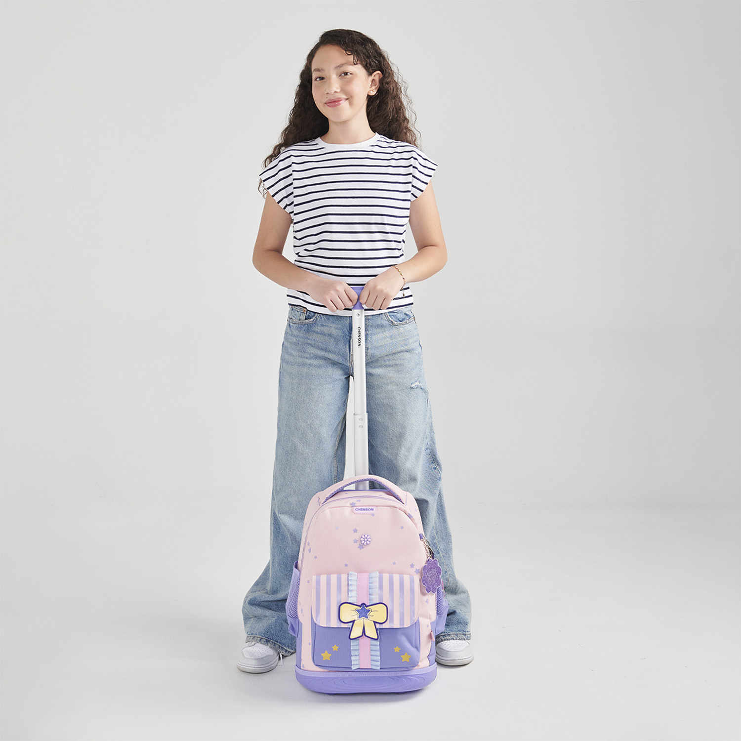 Mochila con Ruedas Happy Girl Rosa para Niña | Diversión y Durabilidad - vista 2