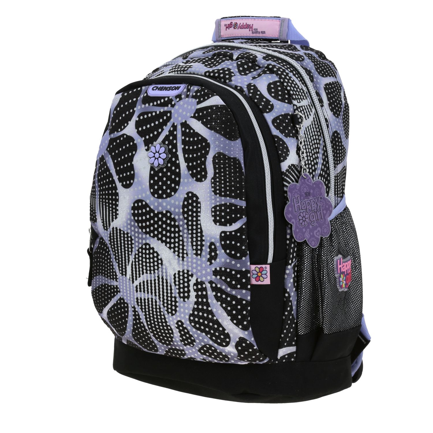 Mochila escolar para niña Happy Girl by Chenson color negro duradera 2