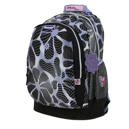 Kit Escolar Happy Girl by Chenson Negro (Mochila + Lonchera + Lapicera) Infantil - Modelo HG70568 3