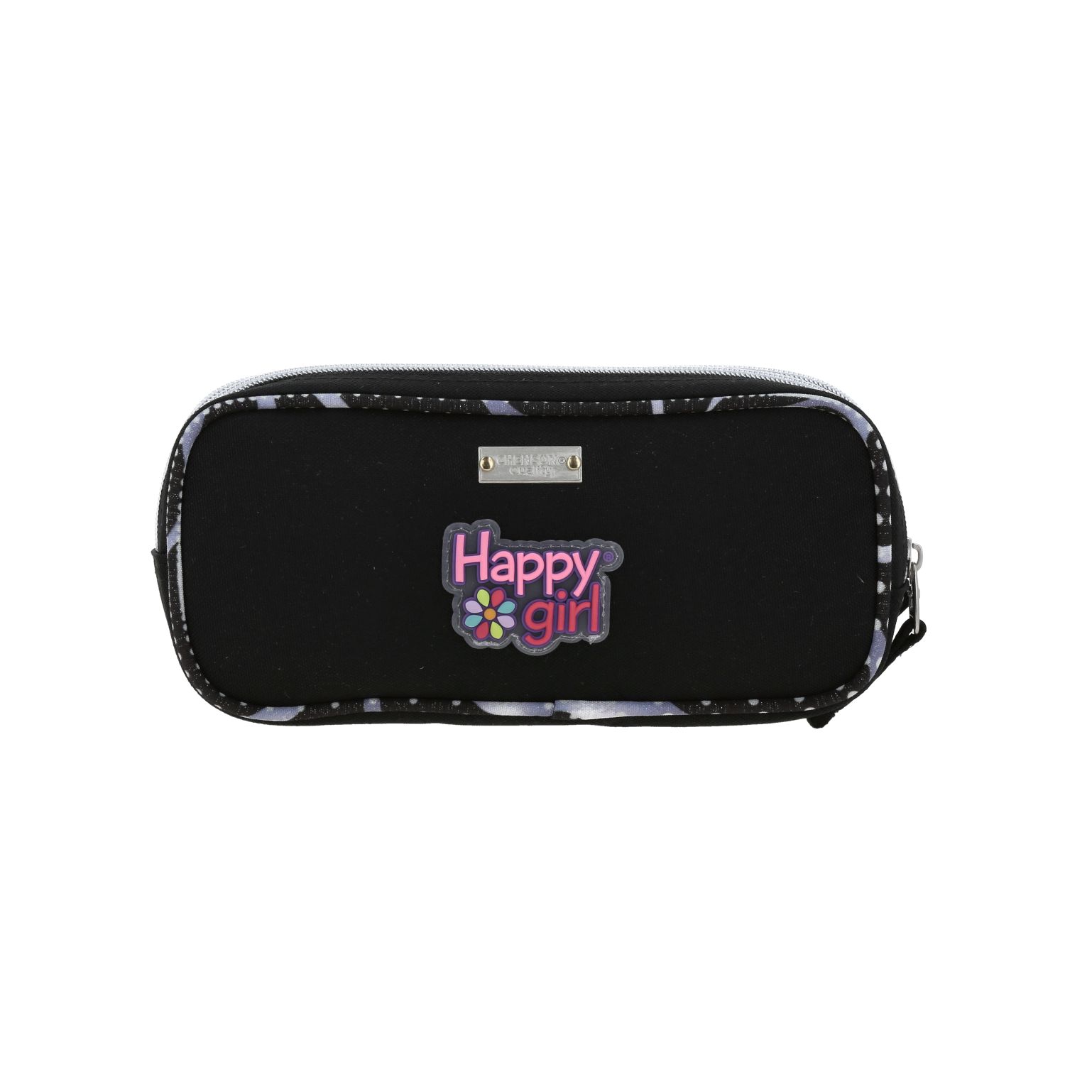 Lapicera escolar para niña Happy Girl by Chenson negra con doble compartimento 4