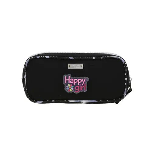 Lapicera escolar para niña Happy Girl by Chenson negra con doble compartimento - vista 2