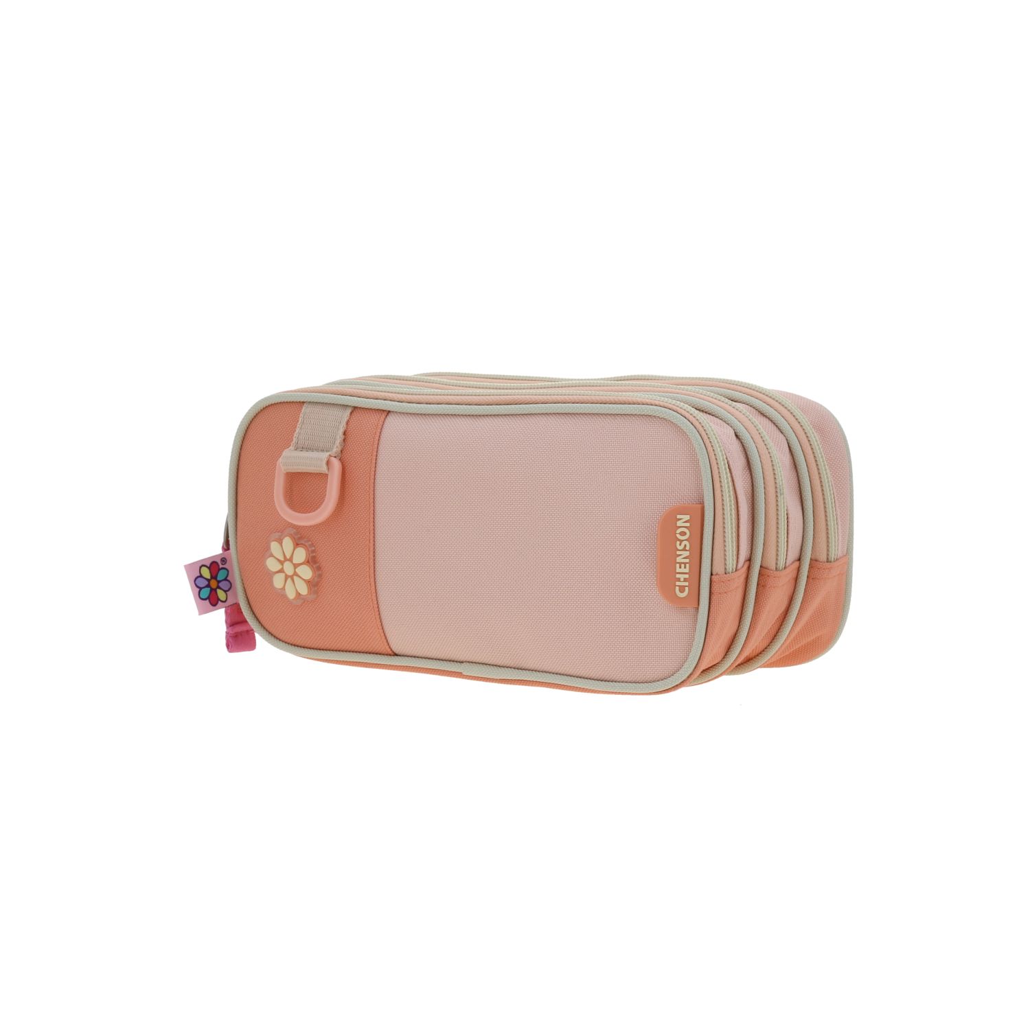 Lapicera Happy Girl Beige Triple Compartimento Escolar Niña 2