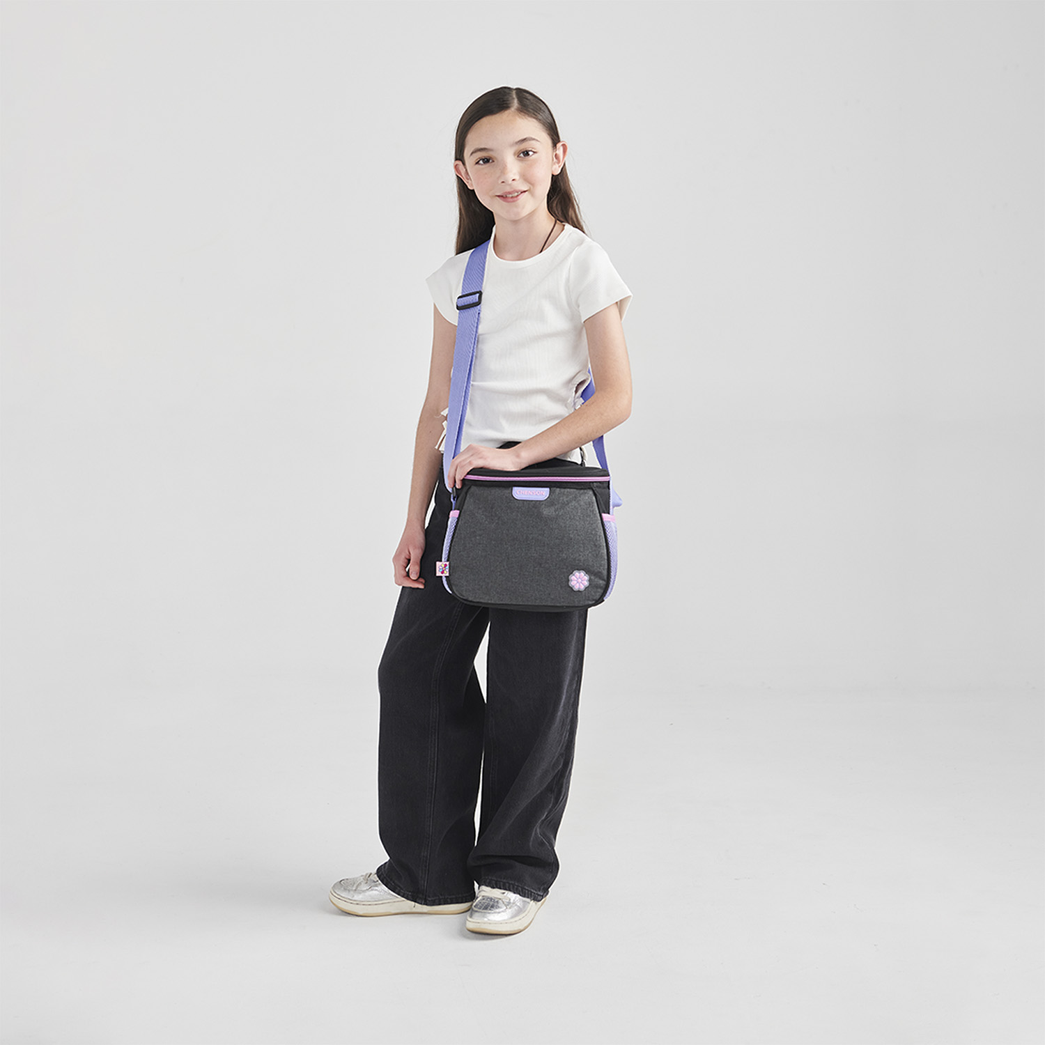 Lonchera escolar térmica Happy Girl negra para niña - Durabilidad y diversión - vista 2