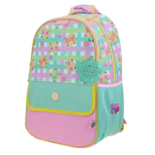 Kit Escolar Happy Girl by Chenson (Mochila + Lonchera + Lapicera) Rosa Infantil - Modelo HG70706 2