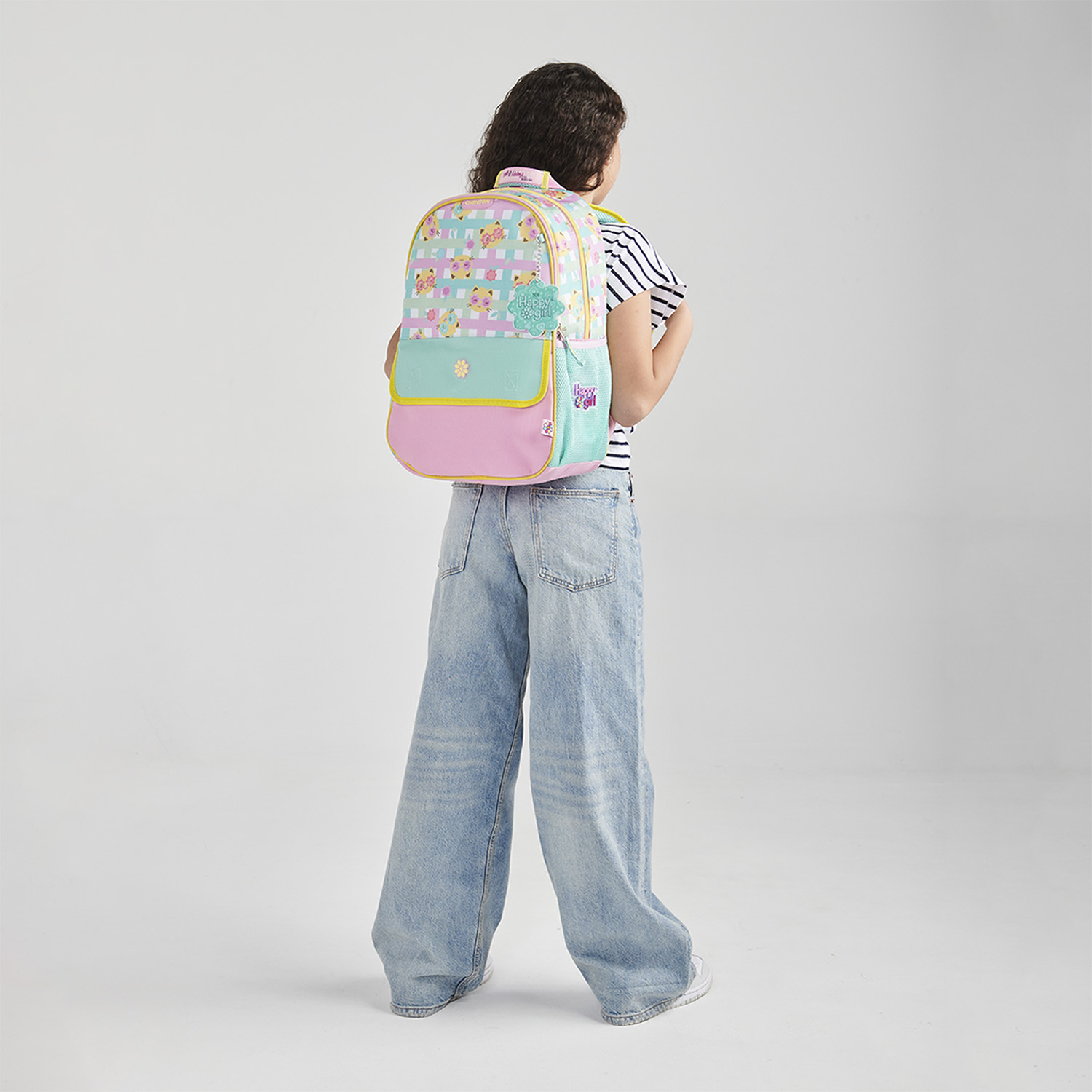 Mochila escolar para niña Happy Girl by Chenson color rosa con durabilidad - vista 2