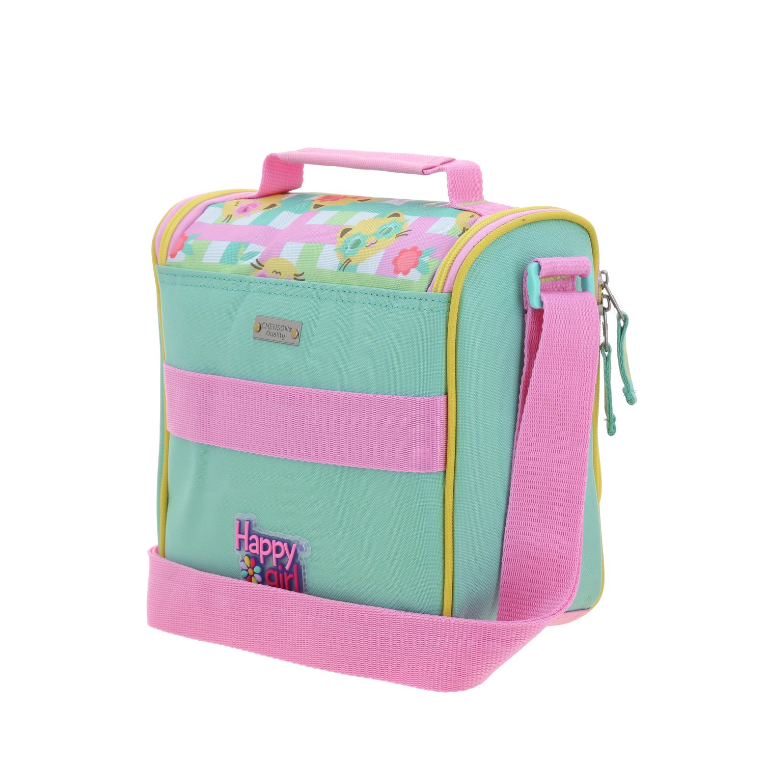 Lonchera Escolar Térmica Happy Girl Rosa para Niña - Diversión y Durabilidad 5