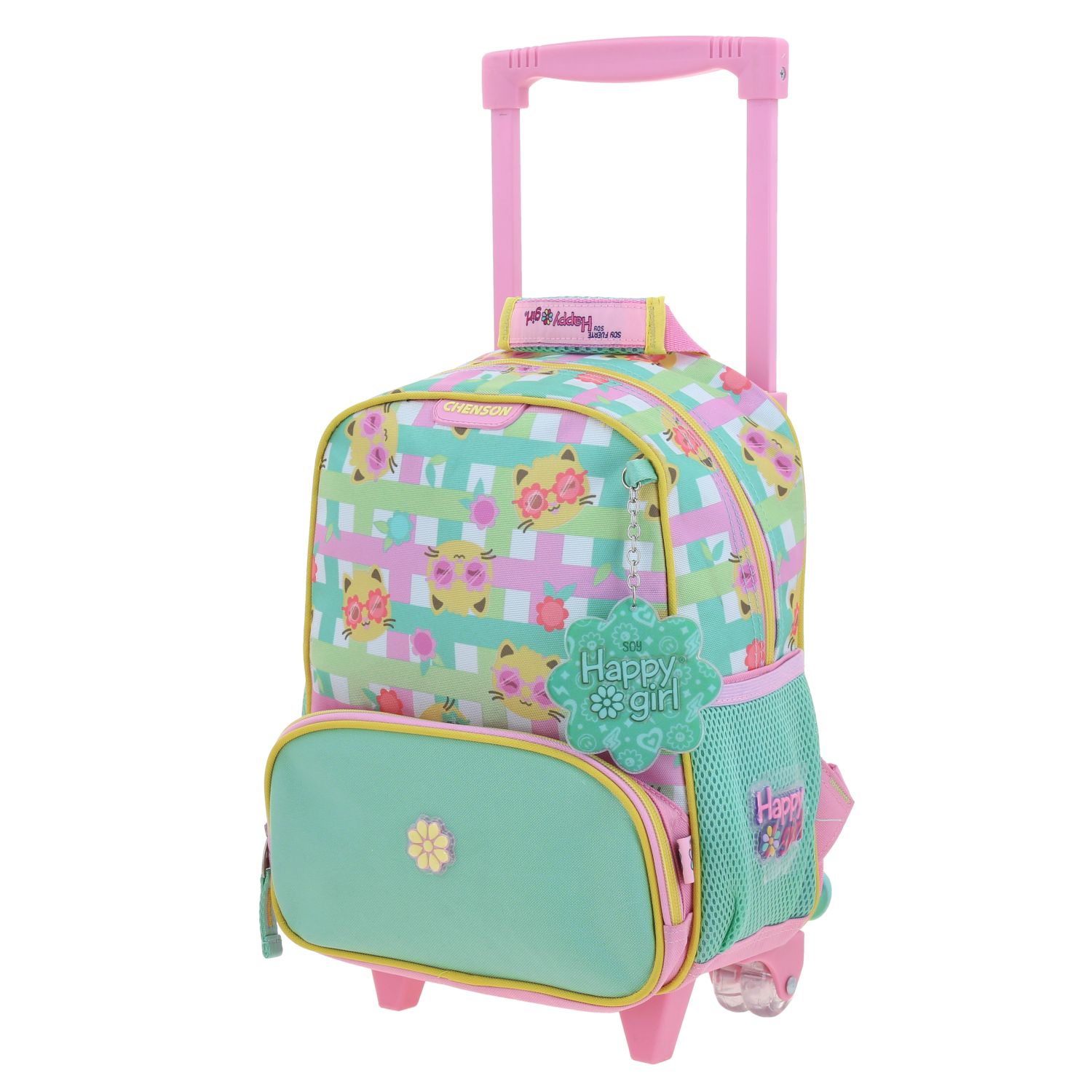 Mochila con Ruedas Happy Girl Rosa para Niña - Diversión y Durabilidad 2