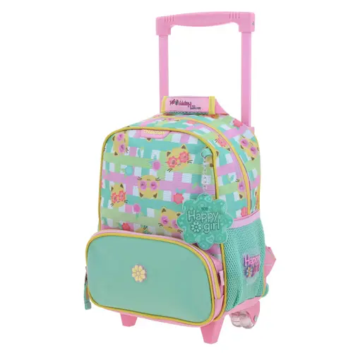 Mochila con Ruedas Happy Girl Rosa para Niña - Diversión y Durabilidad - vista 2