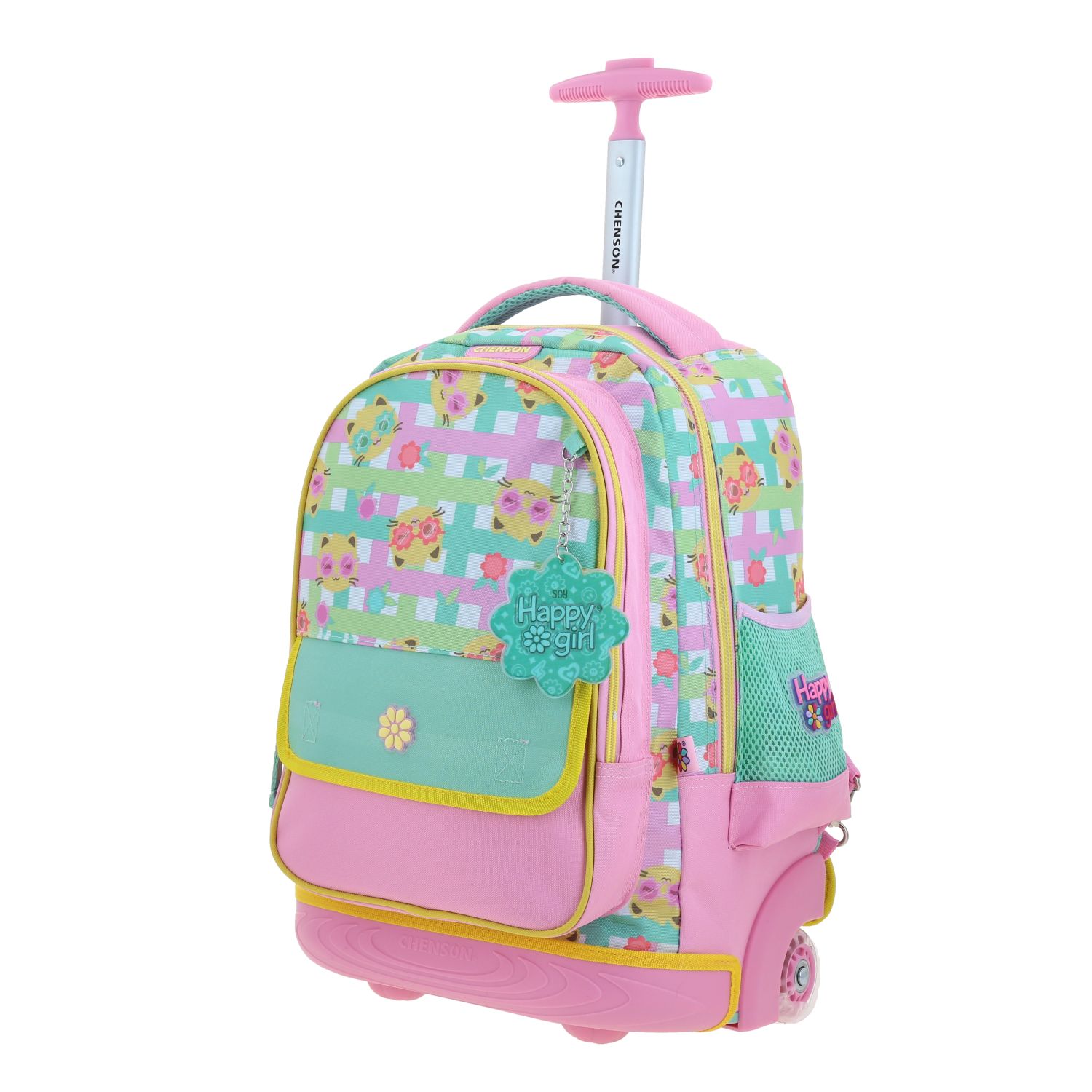 Mochila con Ruedas Happy Girl Rosa para Niña - Diversión y Durabilidad 2