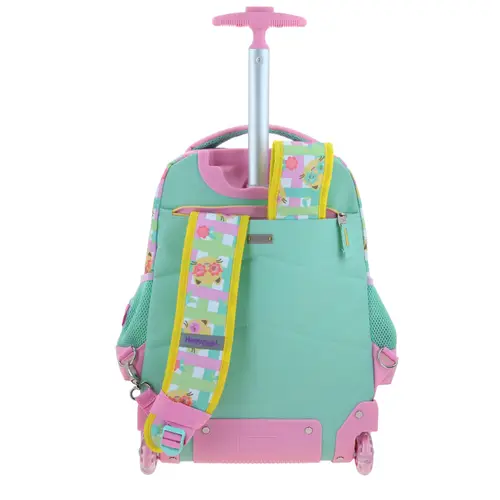 Mochila con Ruedas Happy Girl Rosa para Niña - Diversión y Durabilidad - vista 2
