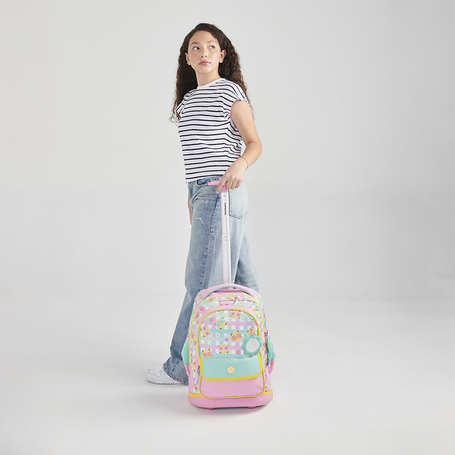 Mochila con Ruedas Happy Girl Rosa para Niña - Diversión y Durabilidad - vista 2