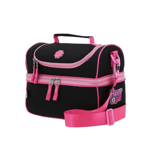 Lonchera escolar térmica Happy Girl by Chenson negra para niña - Modelo HG70738 2