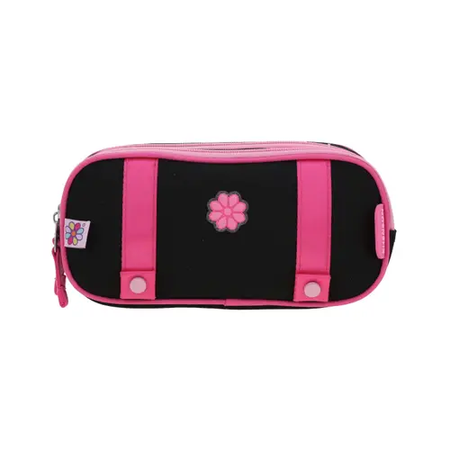 Lapicera escolar para niña Happy Girl by Chenson color negro con doble compartimento