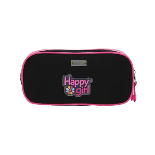 Lapicera escolar para niña Happy Girl by Chenson color negro con doble compartimento - vista 2