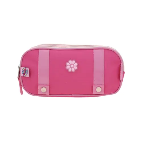 Lapicera escolar para niña Happy Girl rosa con doble compartimento