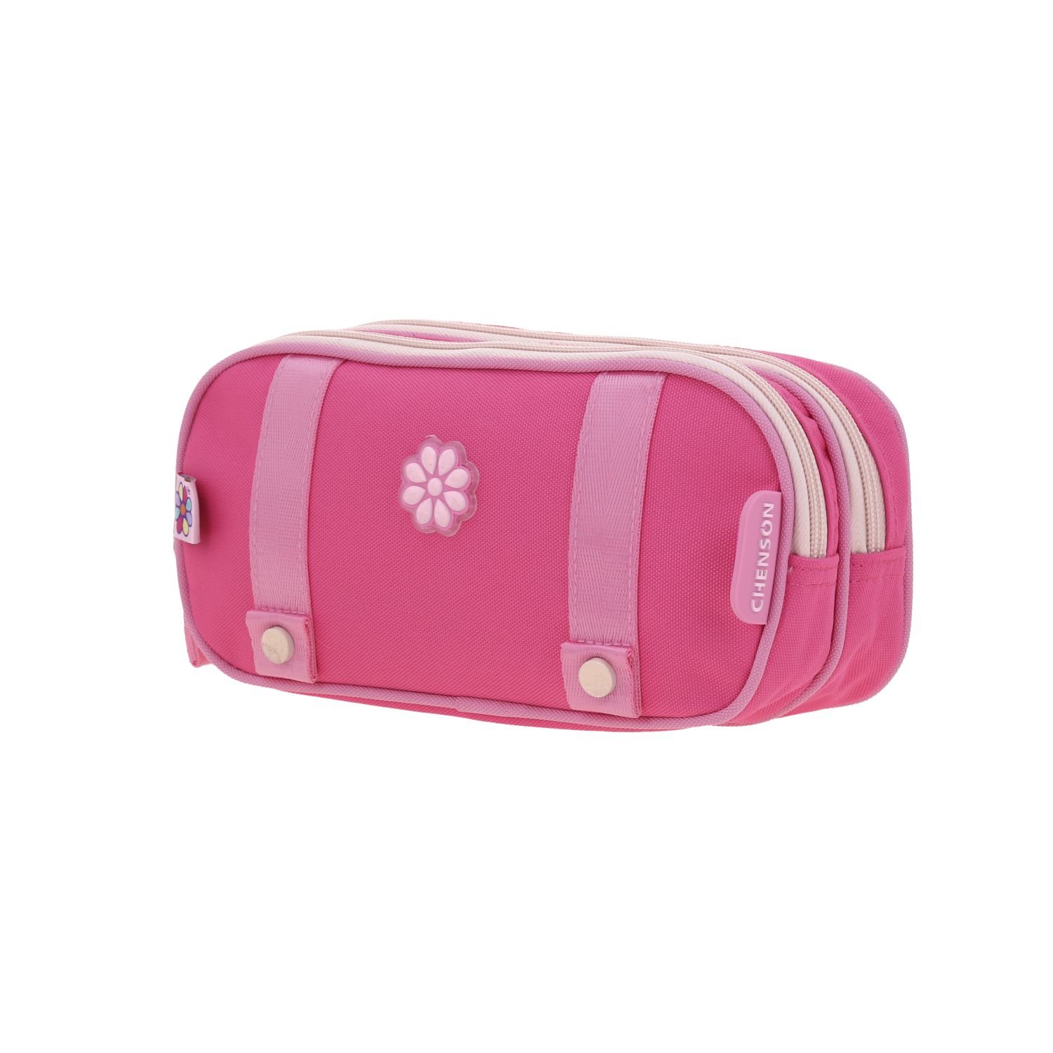 Lapicera escolar para niña Happy Girl rosa con doble compartimento 2