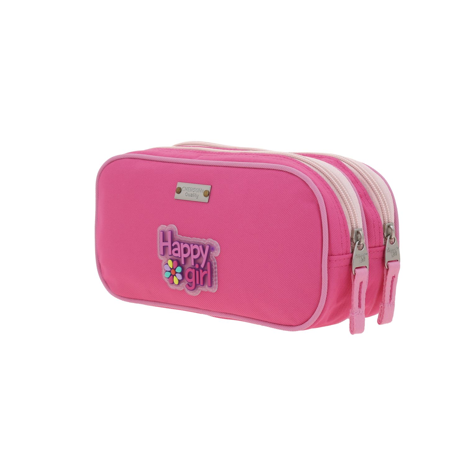 Lapicera escolar para niña Happy Girl rosa con doble compartimento 5