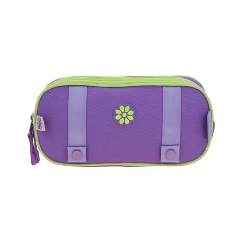 Lapicera escolar para niña Happy Girl violeta con doble compartimento