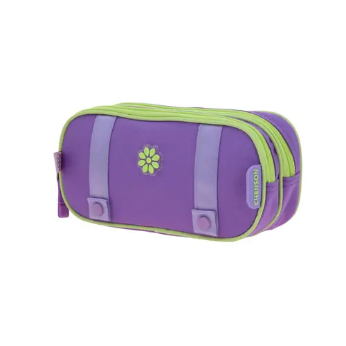 Lapicera escolar para niña Happy Girl violeta con doble compartimento 2