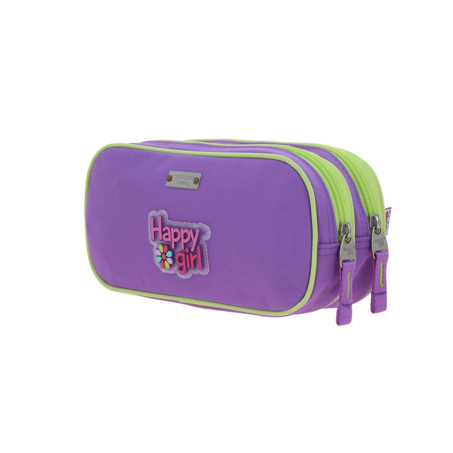 Lapicera escolar para niña Happy Girl violeta con doble compartimento 5