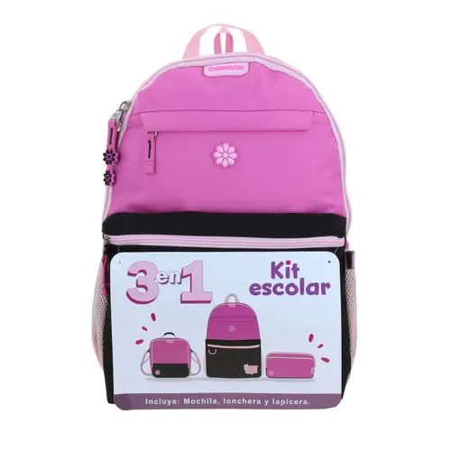 Mochila escolar para niña Happy Girl by Chenson negra con bolsillos prácticos 1