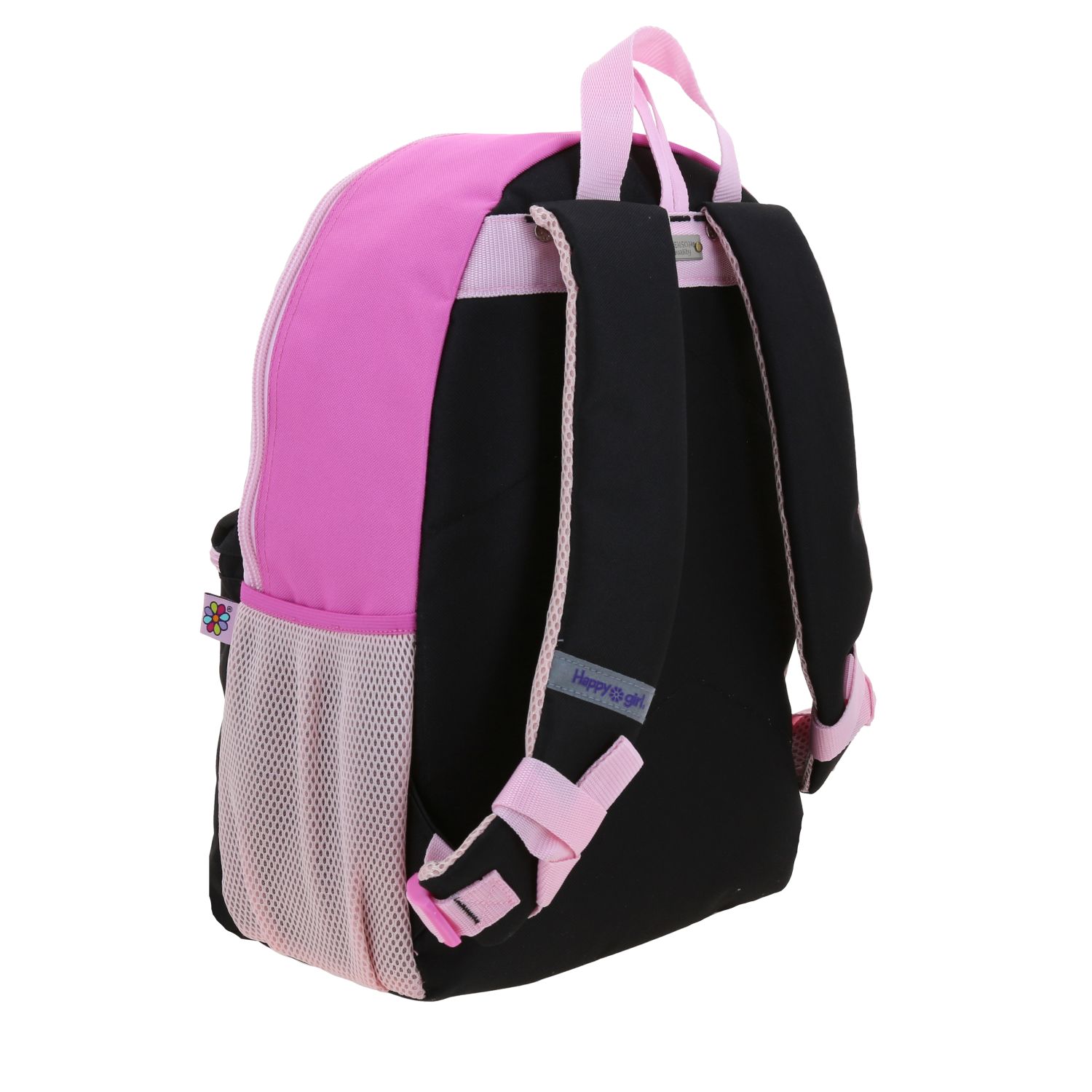 Mochila escolar para niña Happy Girl by Chenson negra con bolsillos prácticos 4