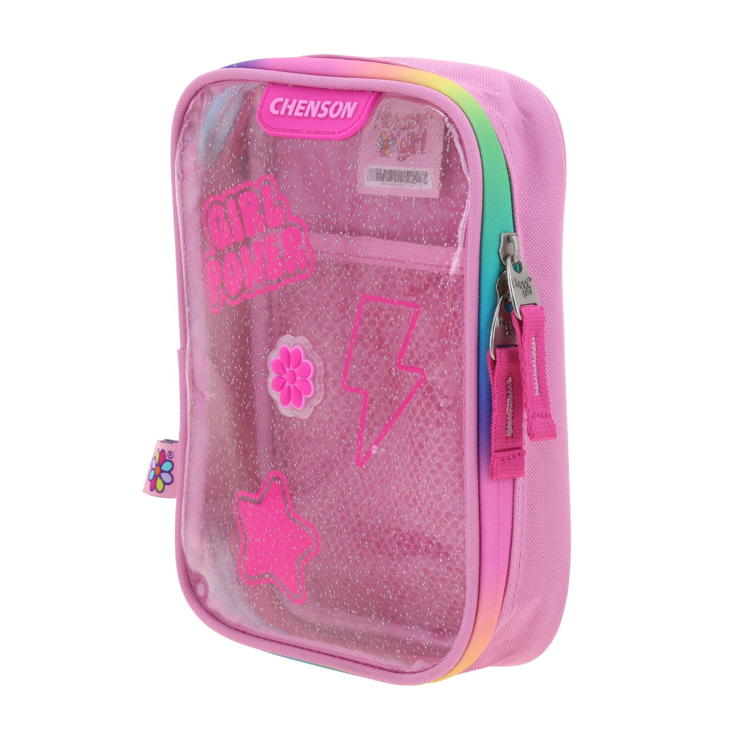Lapicera Happy Girl Rosa | Estuche Escolar con Divisor Interno 2