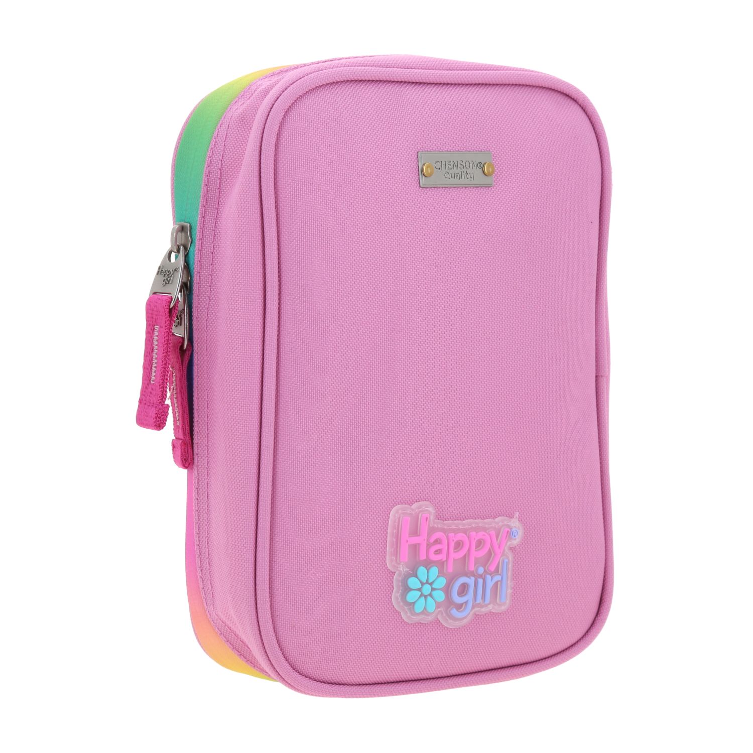 Lapicera Happy Girl Rosa | Estuche Escolar con Divisor Interno 3