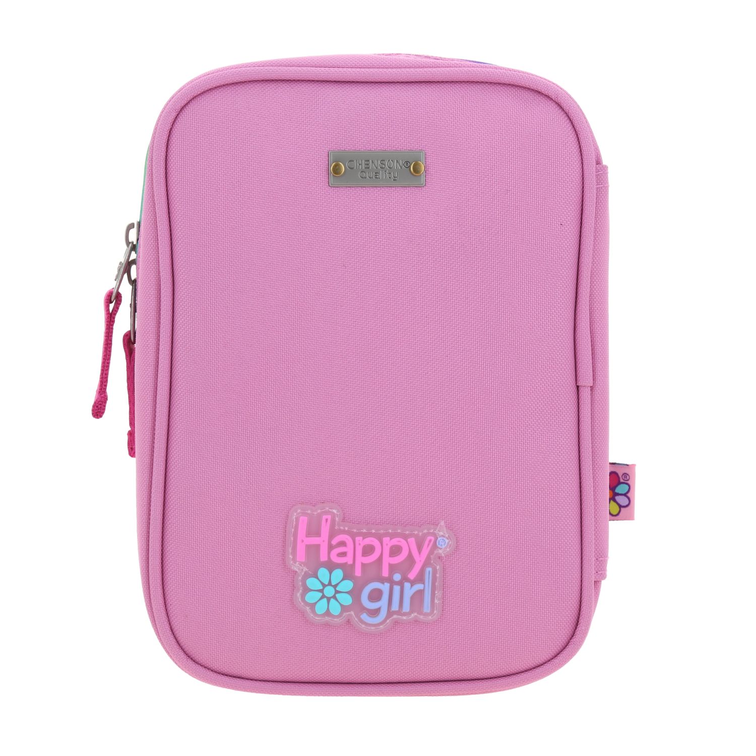 Lapicera Happy Girl Rosa | Estuche Escolar con Divisor Interno 4