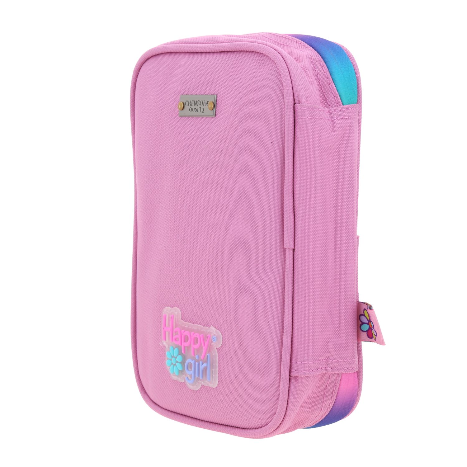Lapicera Happy Girl Rosa | Estuche Escolar con Divisor Interno 5