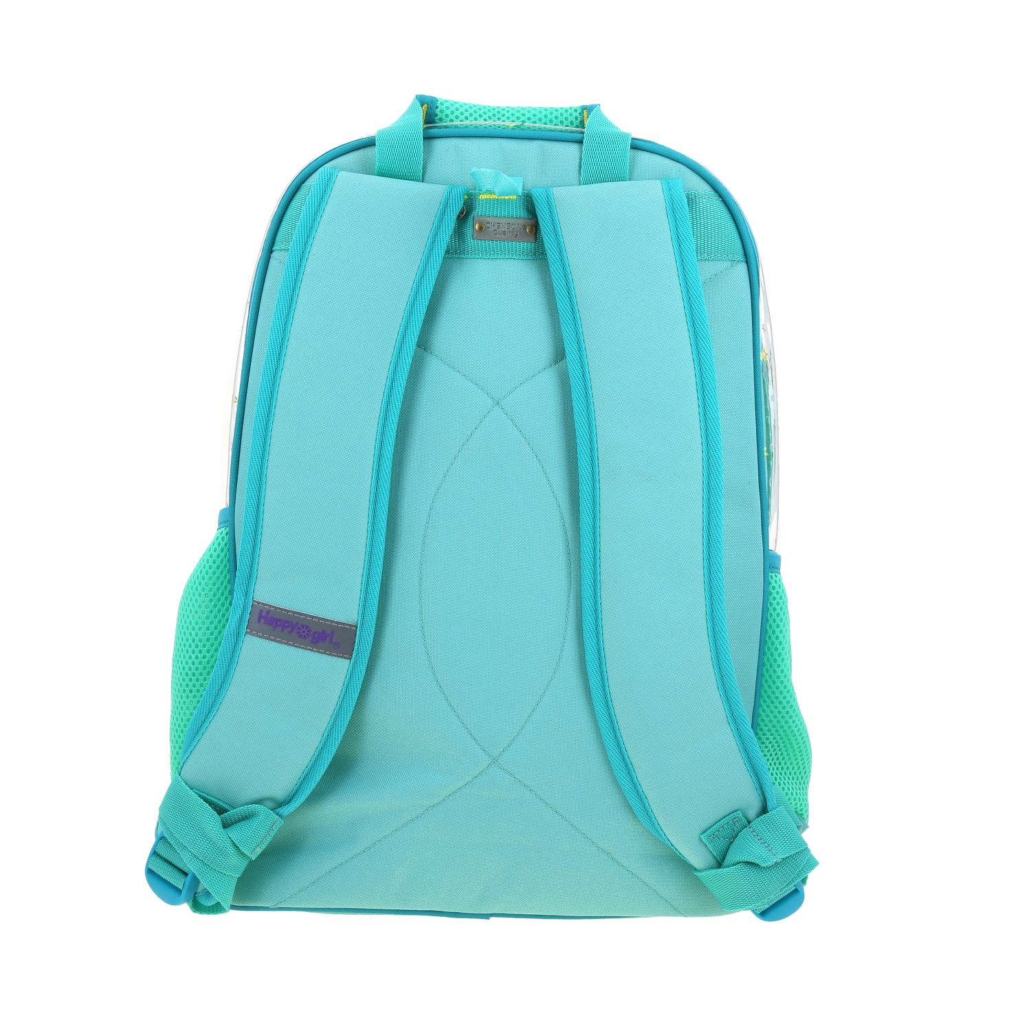 Mochila Escolar Happy Girl Turquesa Niña - Resistente PVC 4