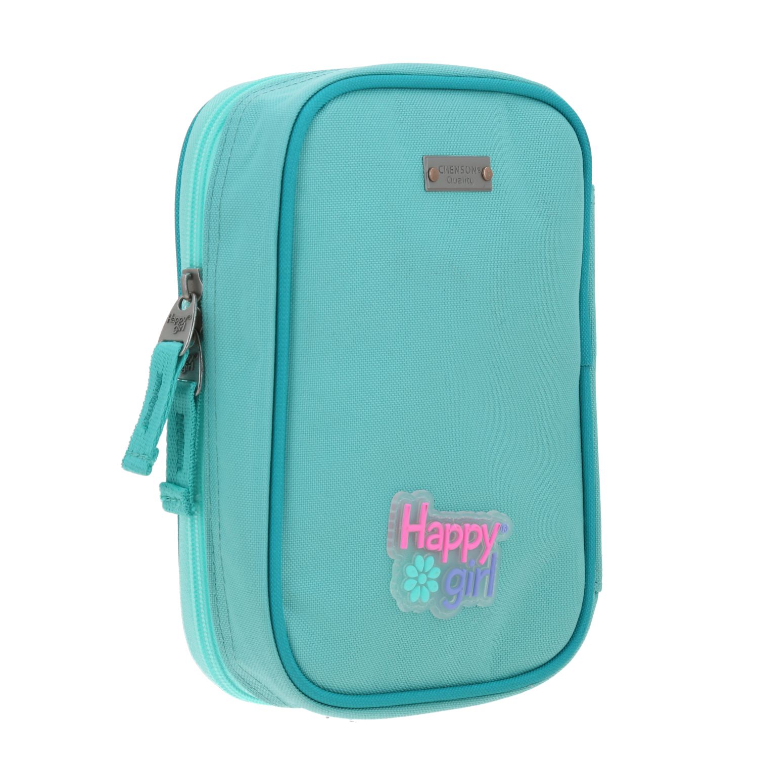 Lapicera Escolar Happy Girl Turquesa | Estuche Infantil Durável 3