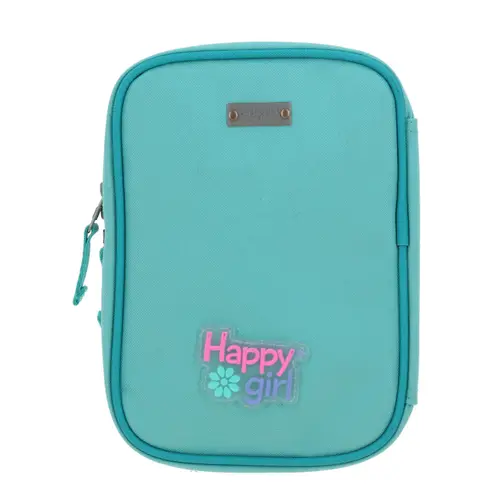 Lapicera Escolar Happy Girl Turquesa | Estuche Infantil Durável - vista 2