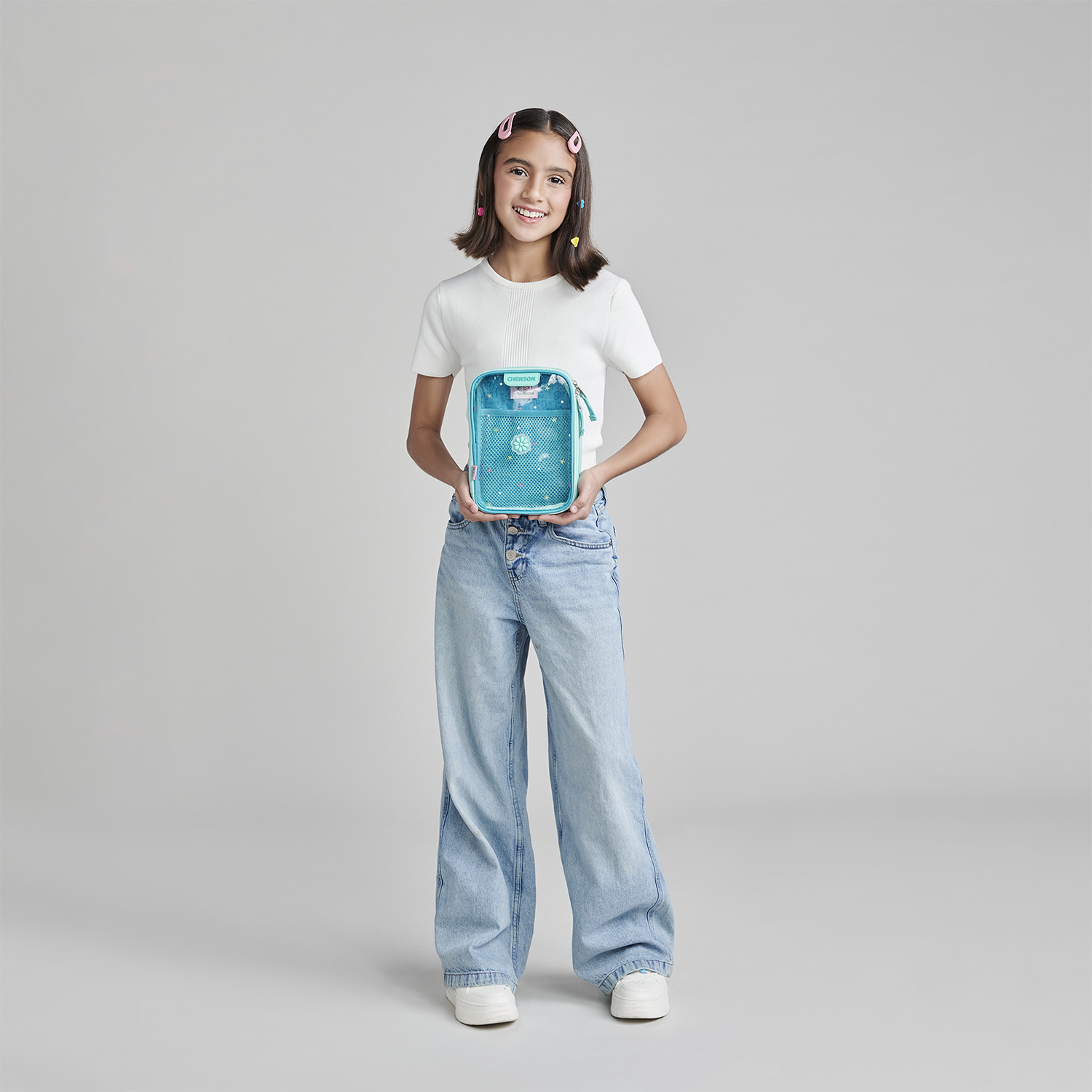 Lapicera Escolar Happy Girl Turquesa | Estuche Infantil Durável - vista 2