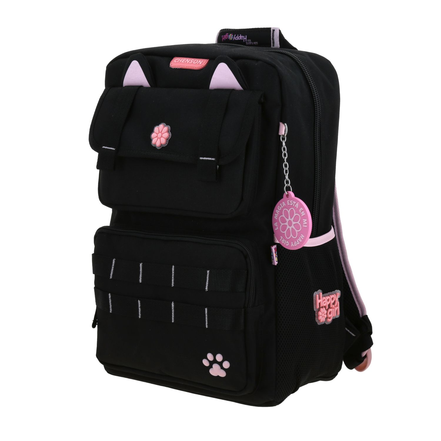 Mochila Escolar Happy Girl Negro 22cm - Resistente y Cómoda 2