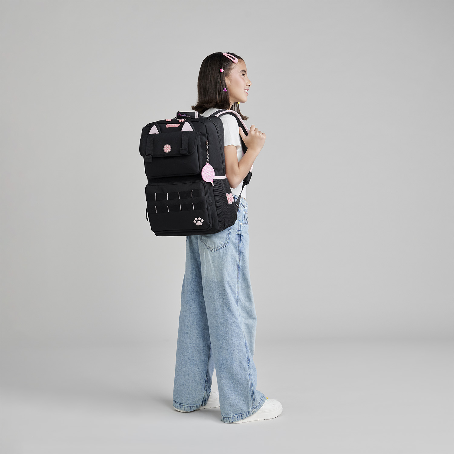 Mochila Escolar Happy Girl Negro 22cm - Resistente y Cómoda - vista 2
