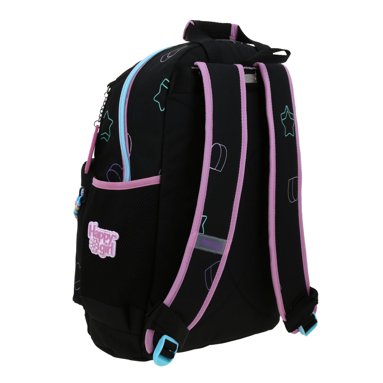 Mochila Escolar Happy Girl Negro | Resistente para Niña 3