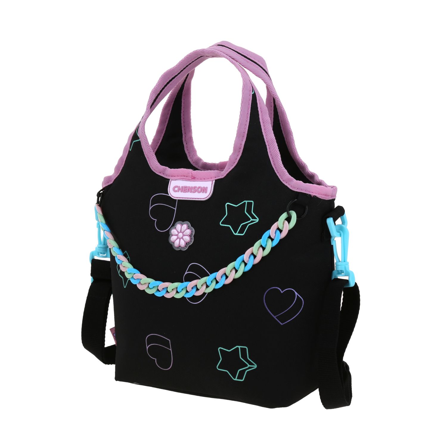 Lonchera Escolar Happy Girl Negro Térmica para Niña 2