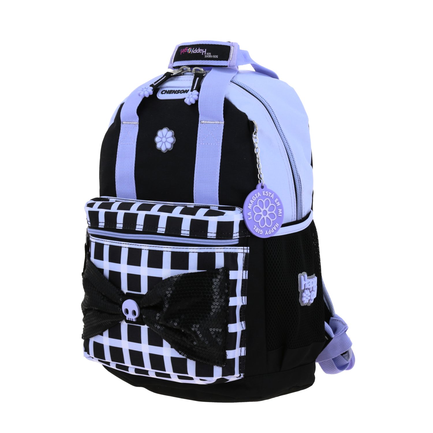 Mochila Escolar Happy Girl Negro - Resistente y Segura para Niña 2