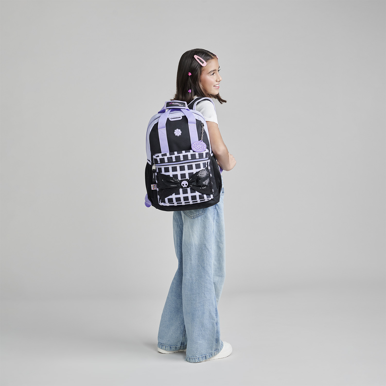 Mochila Escolar Happy Girl Negro - Resistente y Segura para Niña - vista 2