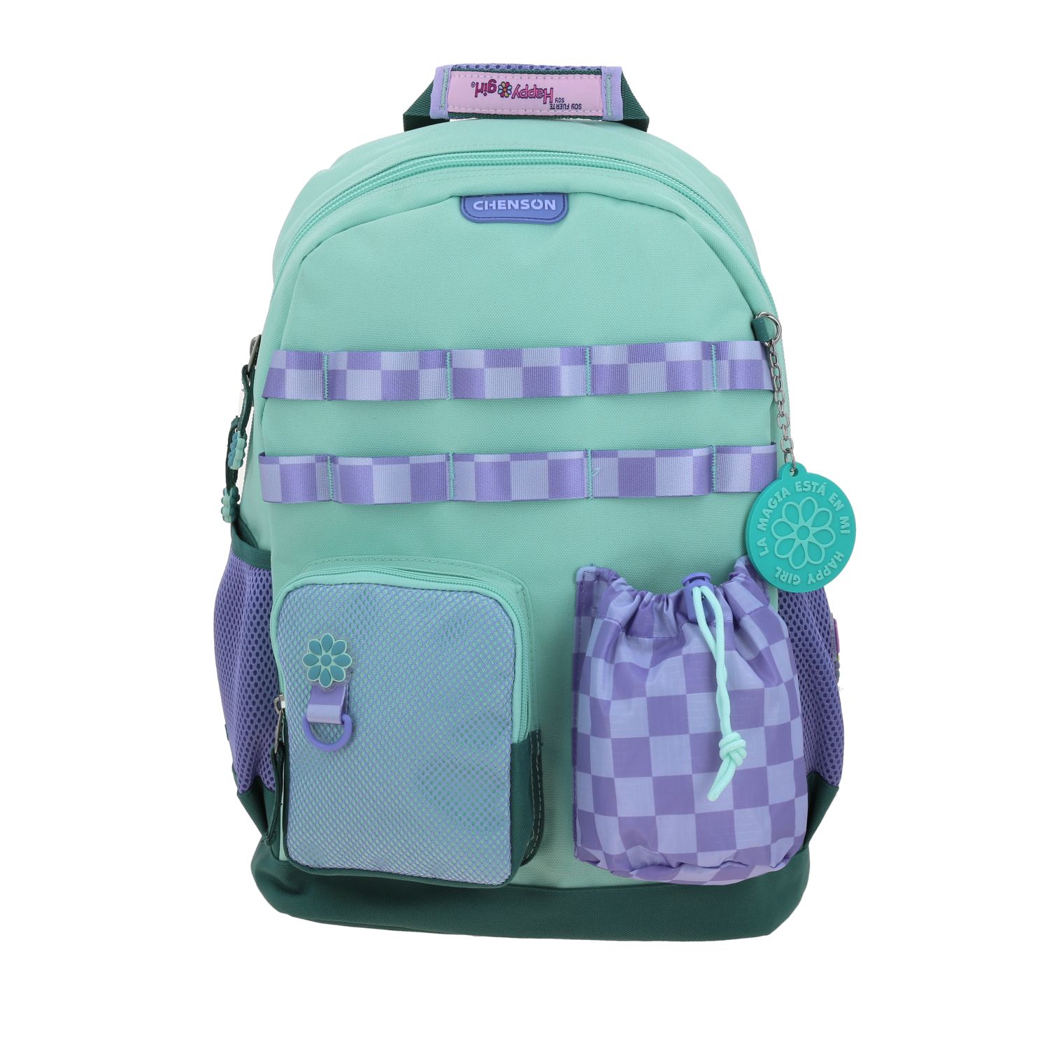 Kit Escolar Happy Girl by Chenson (Mochila + Mochila) Verde Infantil 2