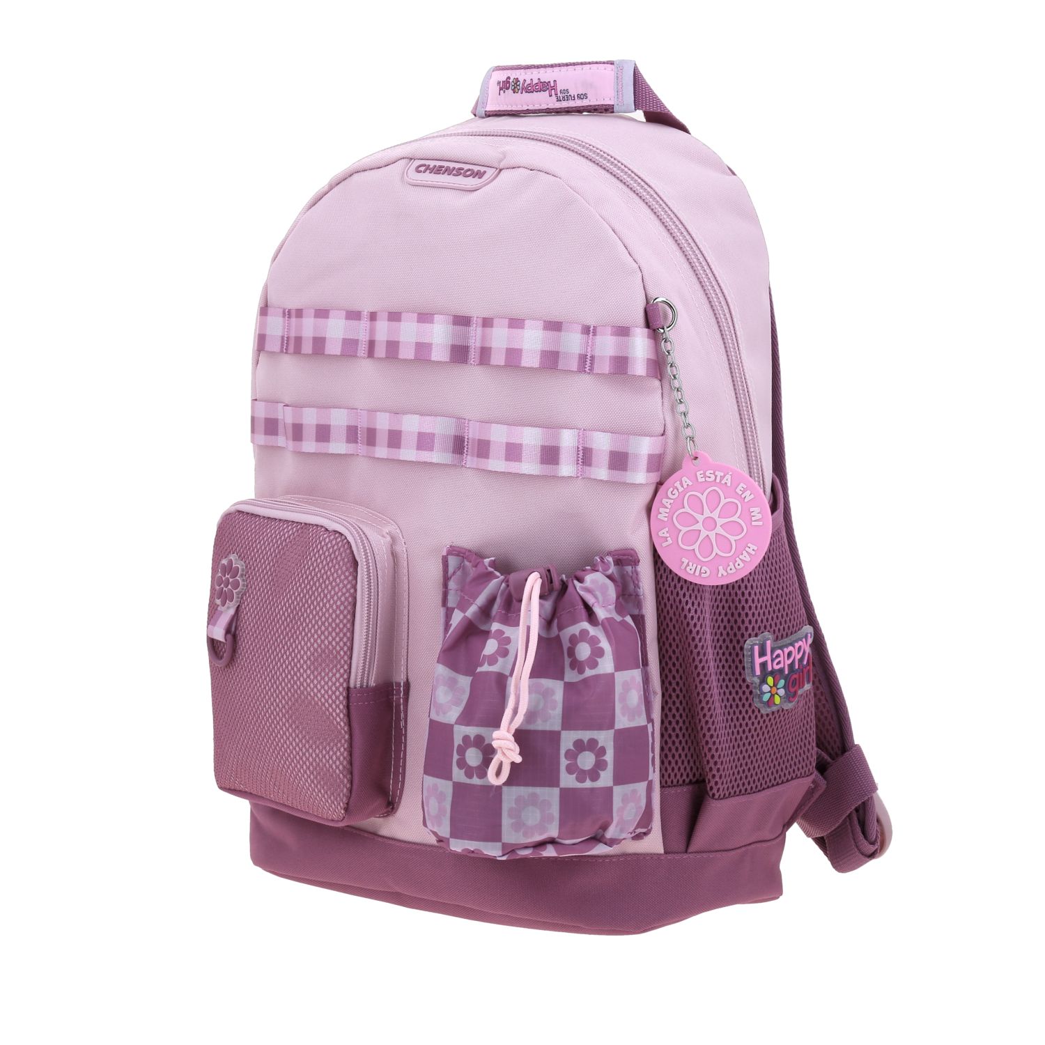 Mochila Escolar Happy Girl Rosa | Chenson Infantil 2