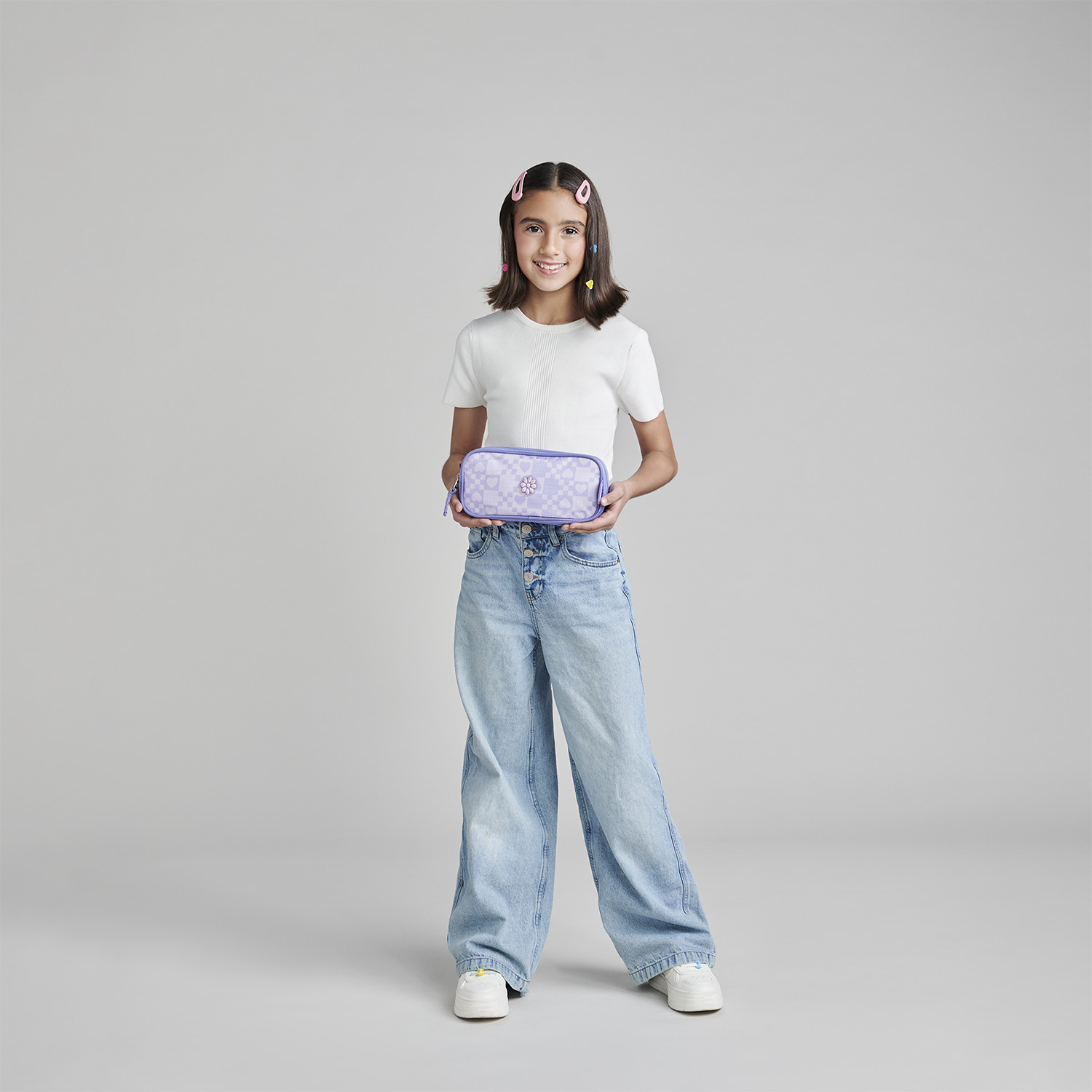 Lapicera Happy Girl Uva 23cm - Estuche Escolar Infantil Resistente - vista 2